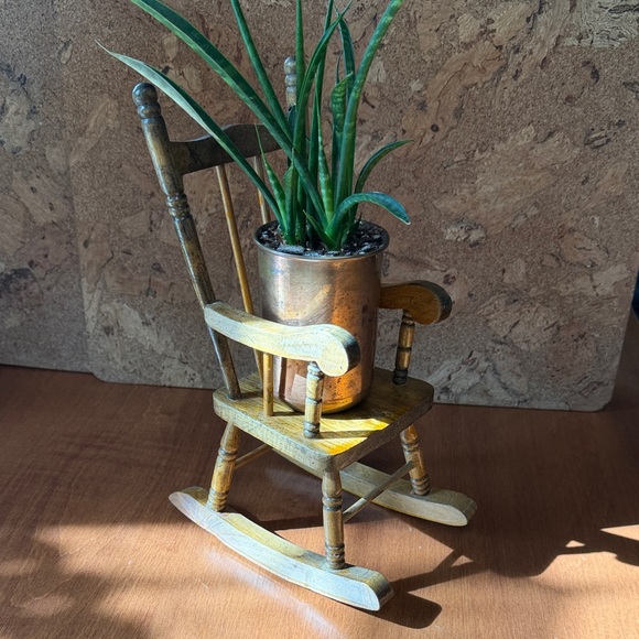 Mini Wooden Rocking Chair Decor - Picture 2 of 8